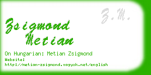 zsigmond metian business card